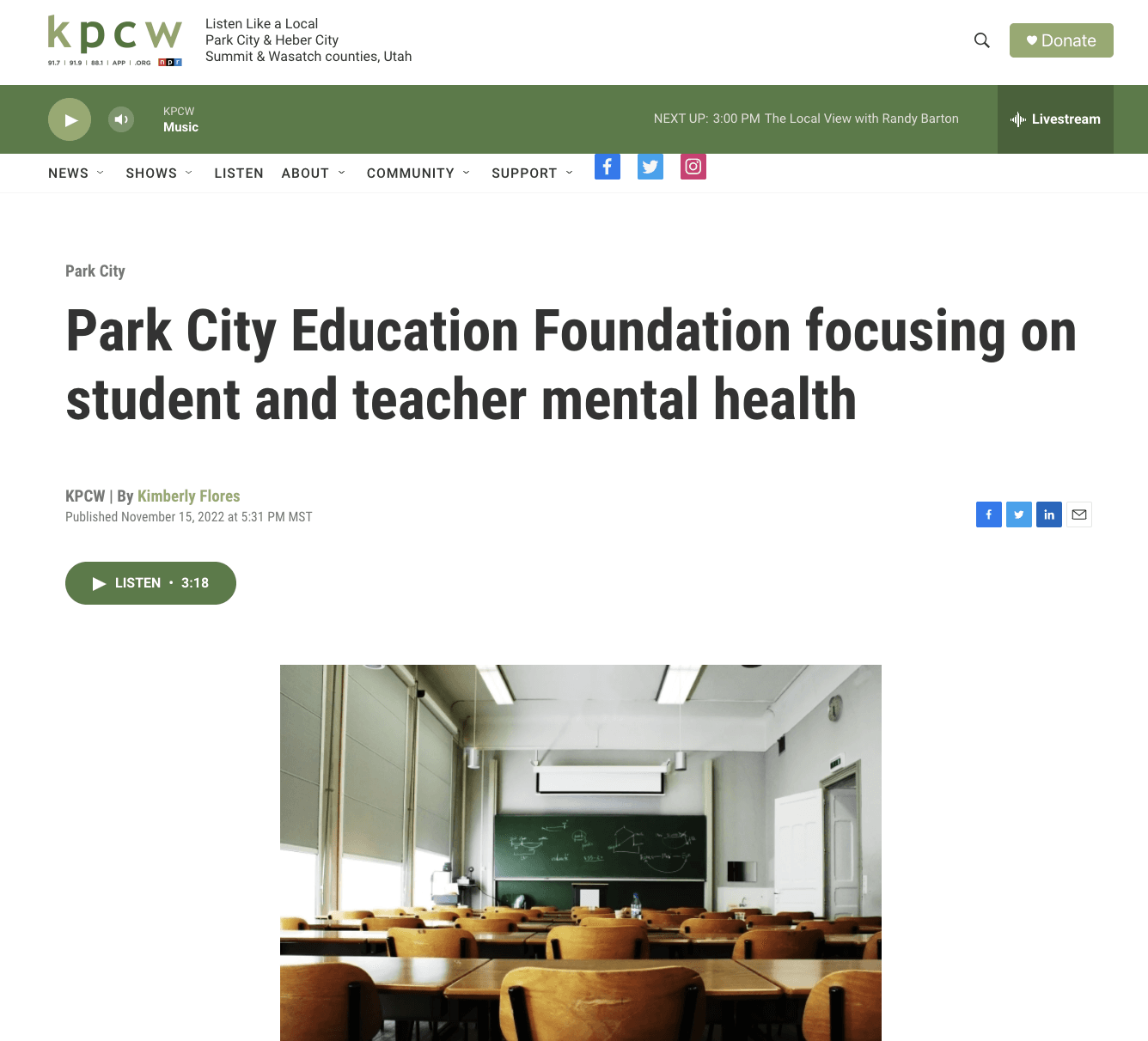 Park City Education Foundation Focusing on Student and Teacher Mental Health