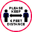 Maintain 6' Distance Round