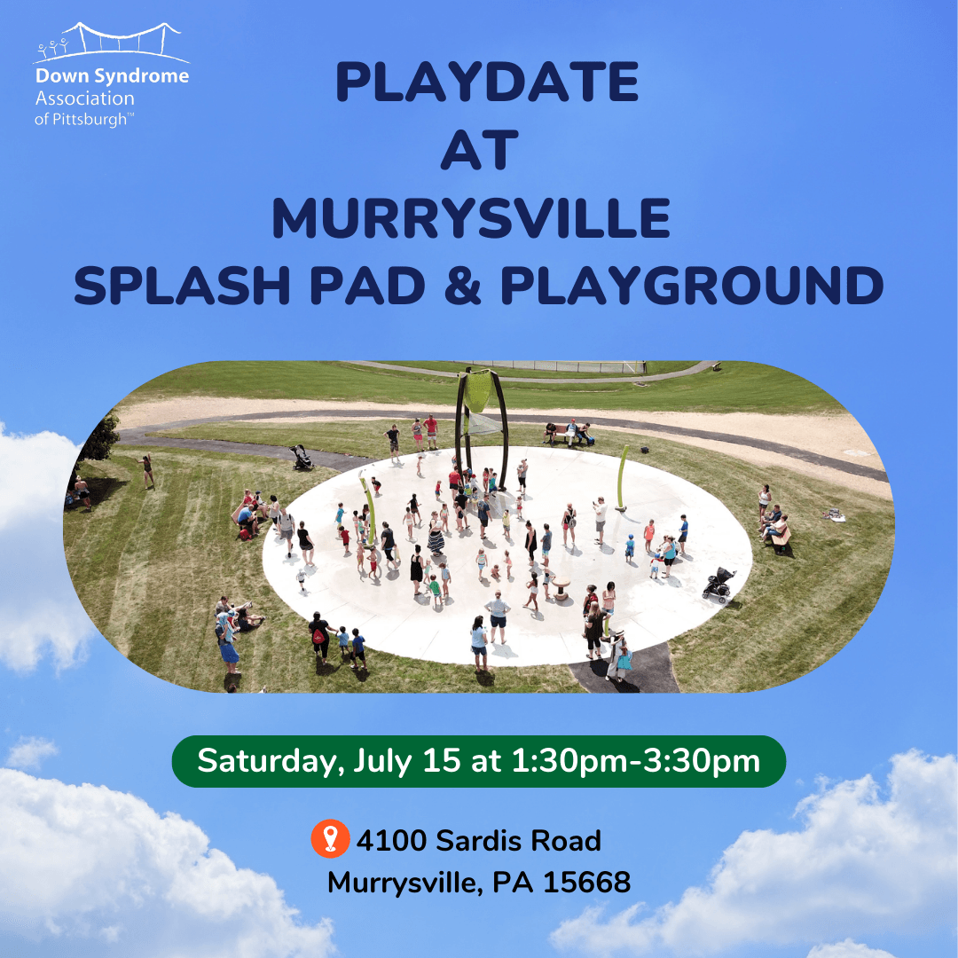 Picture of Murrysville splash pad, with date of event happening on Saturday, July 15 from 1:30pm to 3:30pm at 4100 Sardis Road Murrysville, PA 15668