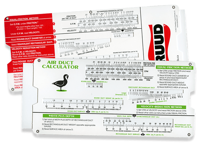 Air Duct Slide Rule Calculators