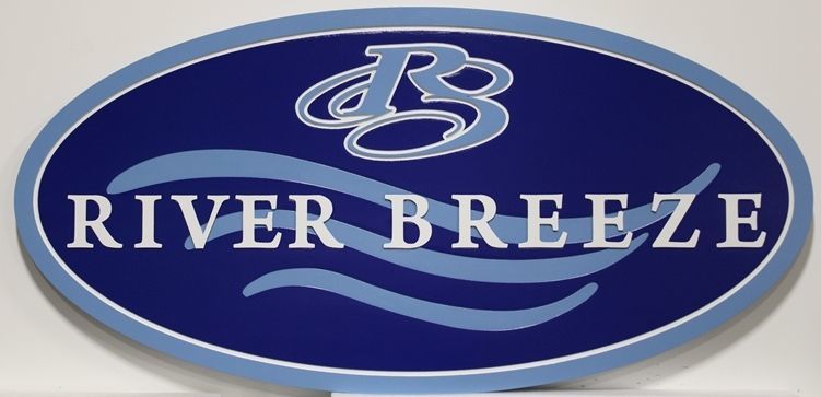 M22022 - Carved 2.5-D  Relief HDU Property  Name  Sign "River Breeze".