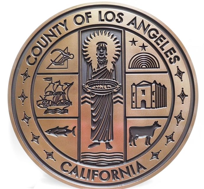 MA1170 - Seal of County of Los Angeles, 2.5-D Engraved
