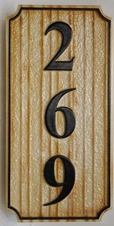 KA20869A - Carved and Sandblasted Wood Grain High-Density-Urethane (HDU) Vertical Unit Number Sign