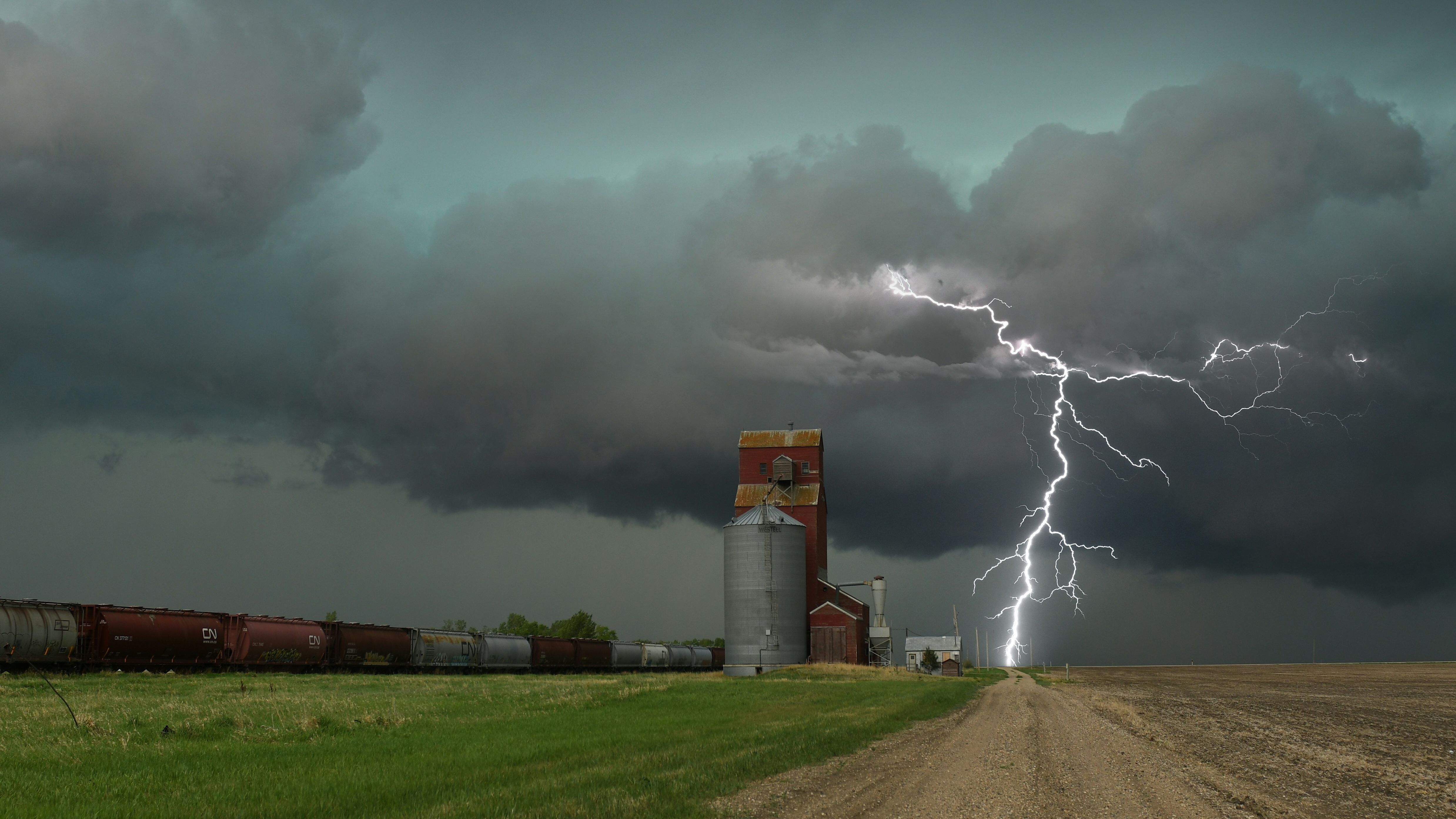 Tornado descends upon a rural town
