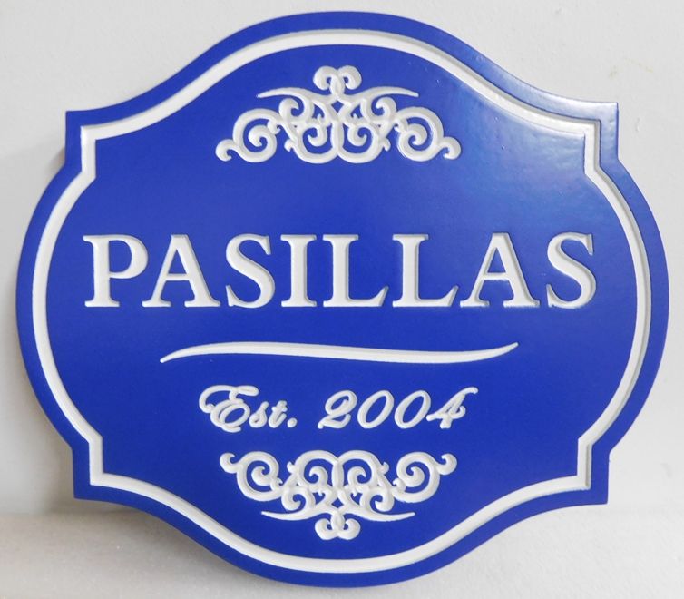 I18134 -Property Name Sign, Engraved HDU, "Pasillas" 