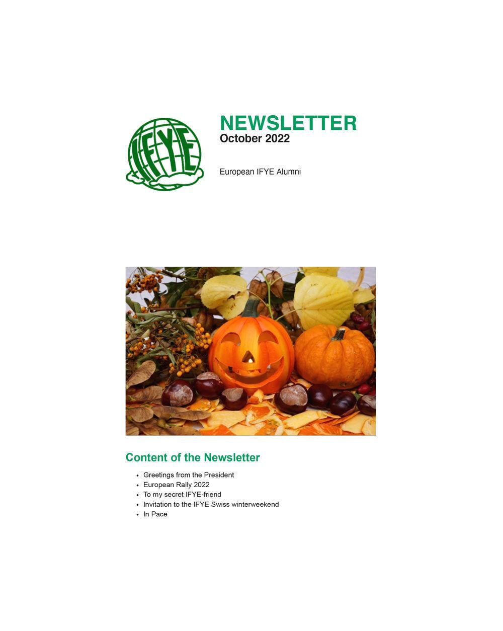 Read the Global Newsletter October 2022