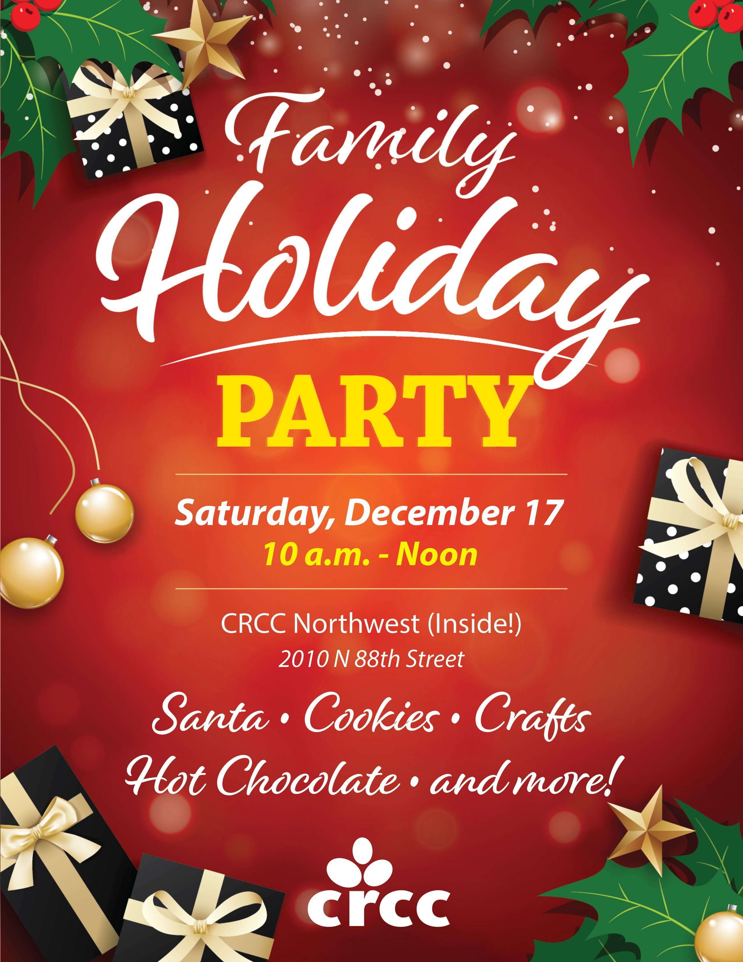 Family Holiday Party Events Calendar Get Involved CRCC