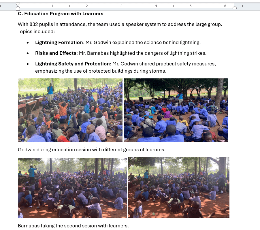 Updates, Maintenance, and current Education programs at Runyanya school