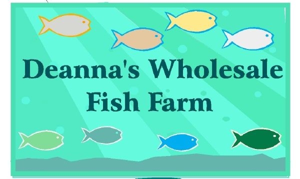 Q25134 - Design of Carved HDU or Wood Sign for Wholesale Fish Farm with Swimming Fish