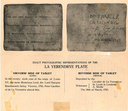 South Dakota Digital Archives features Verendrye Plate/Expedition history