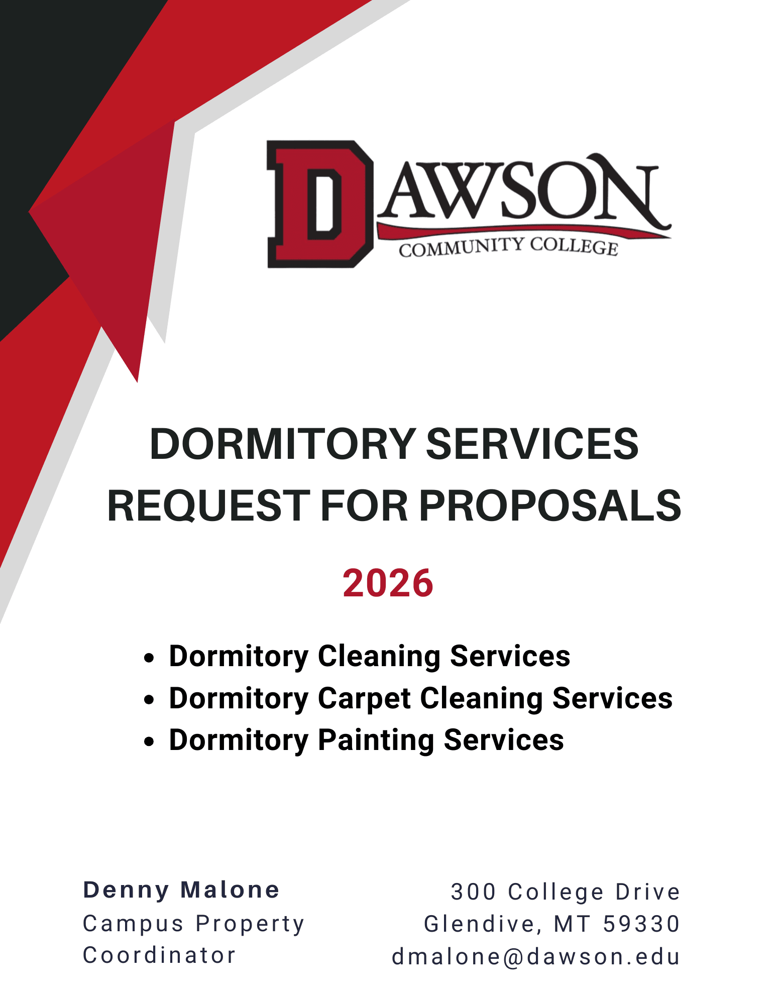 Dormitory Services Request For Proposals