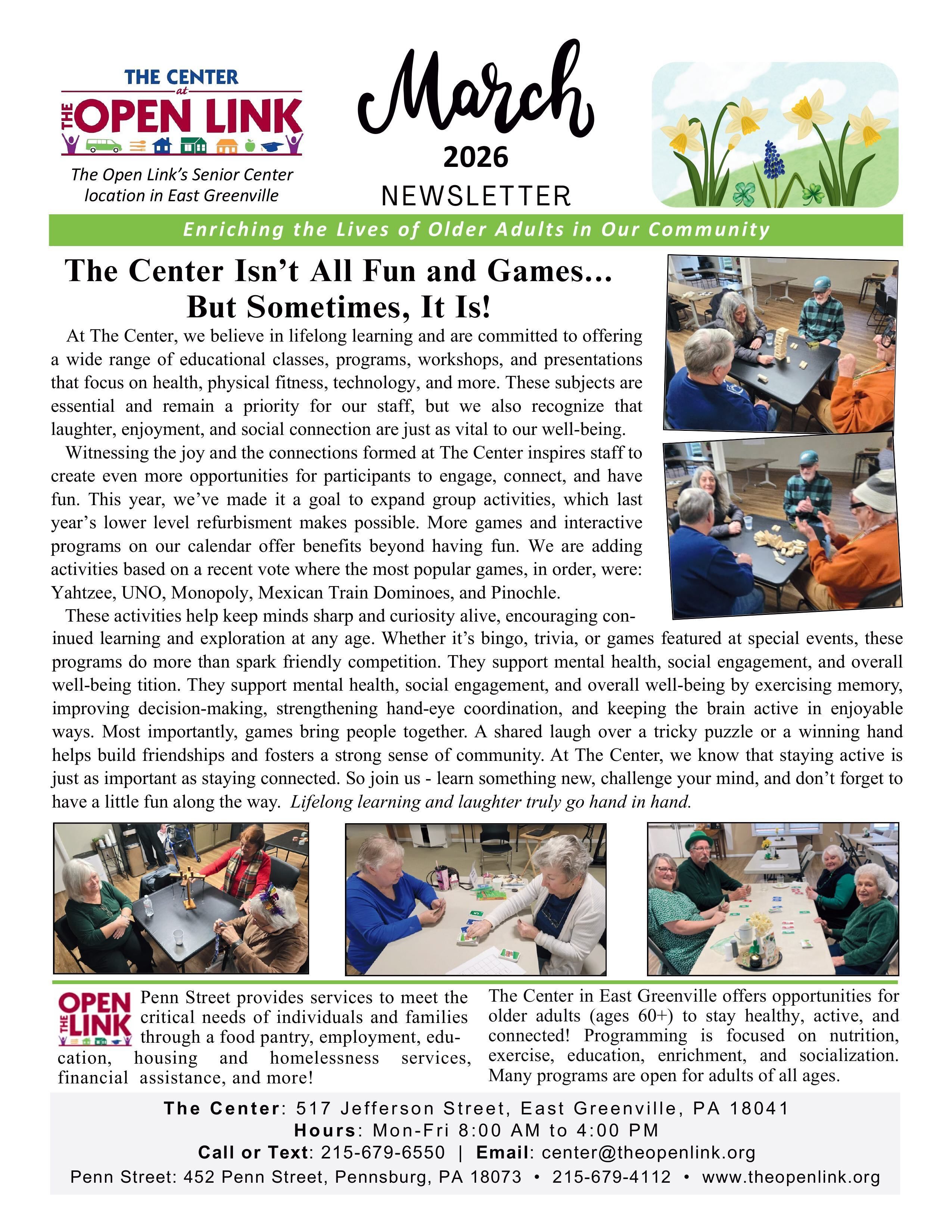 March 2026 Center News