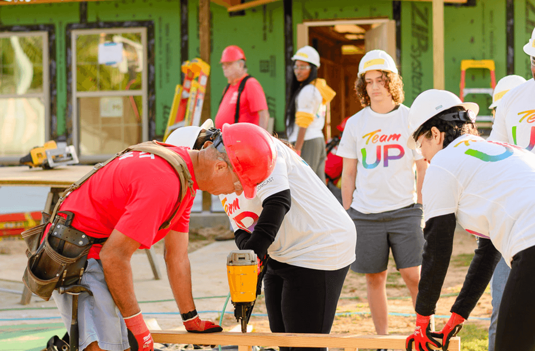 Construction Volunteer Smiling