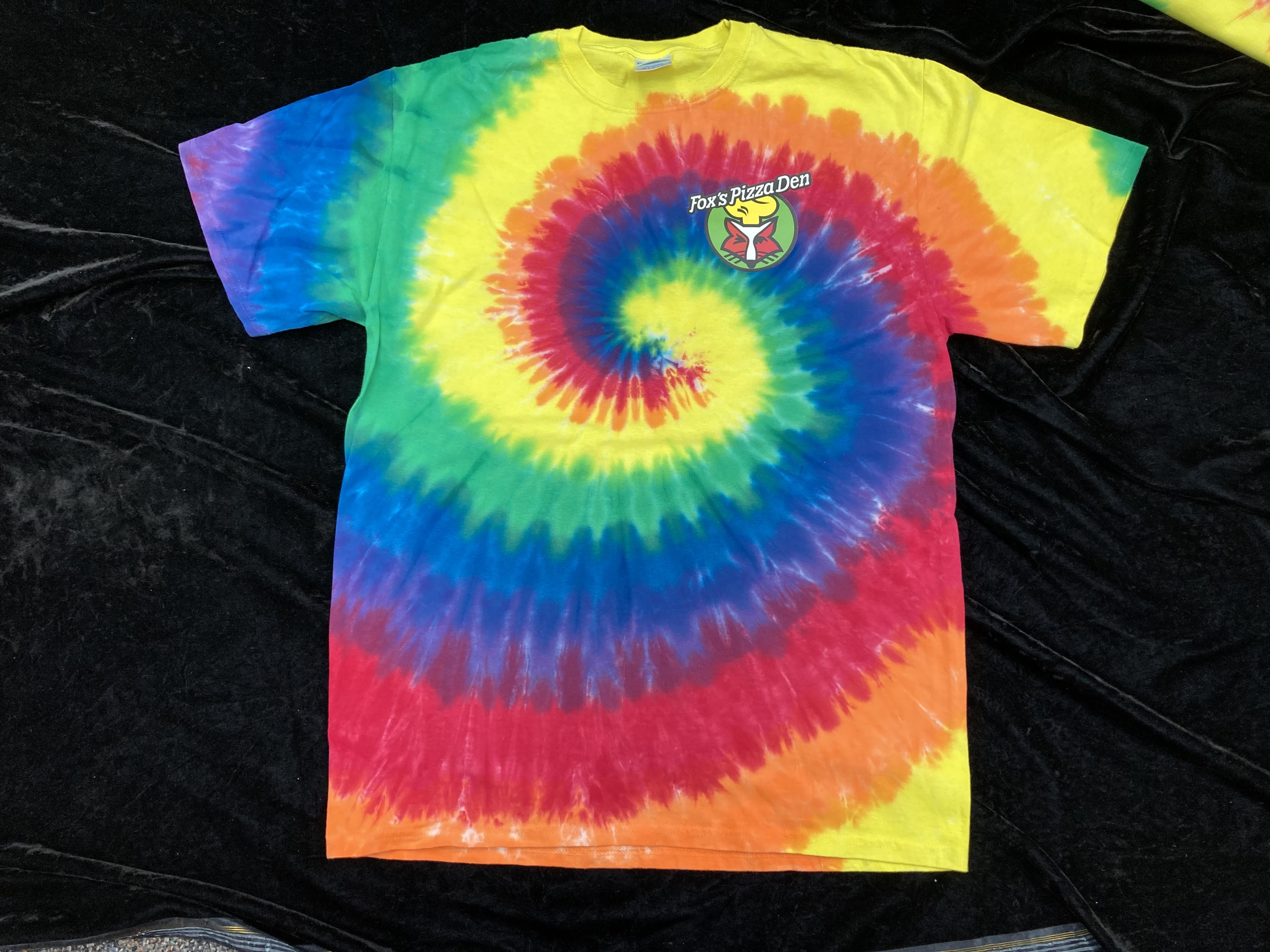 SALE Fox's Logo - Medium Dark Rainbow Tie Dye Short Sleeve