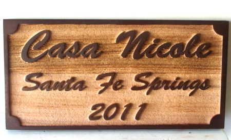 I18941 - Sandblasted Cedar Property Name and Address Sign, with a Wood Grain