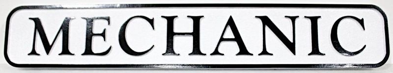 SA28542 - Carved and Sandblasted HDU Sign for "Mechanic"