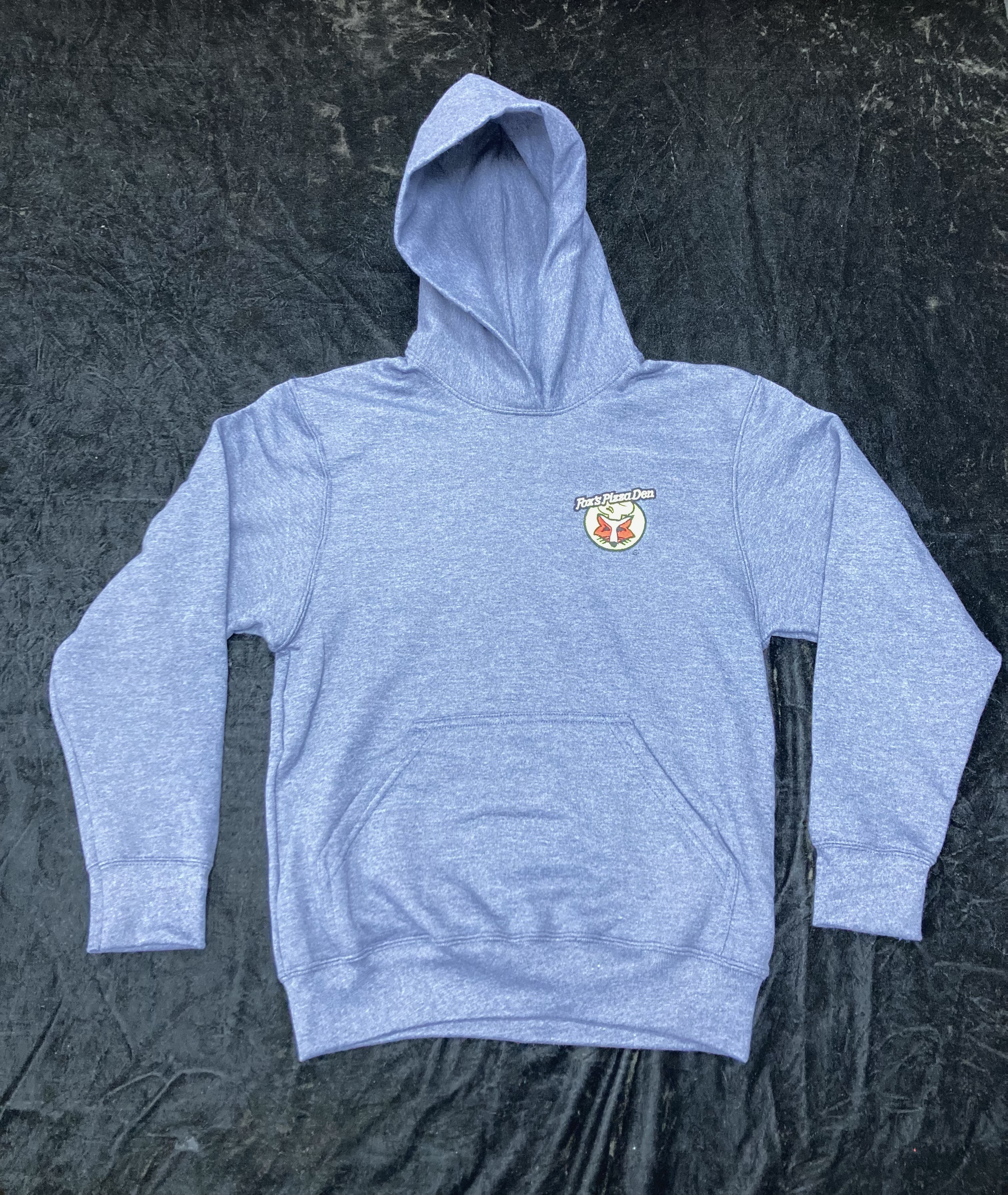 SALE Fox's Logo - YOUTH LARGE Navy Heather Hoodie