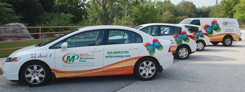 Vehicle graphics & wraps produced in Owings Mills, Maryland.