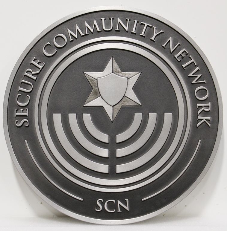 SA28860 - Carved Aluminum-Plated HDU Sign  for the Security Community Network Company.