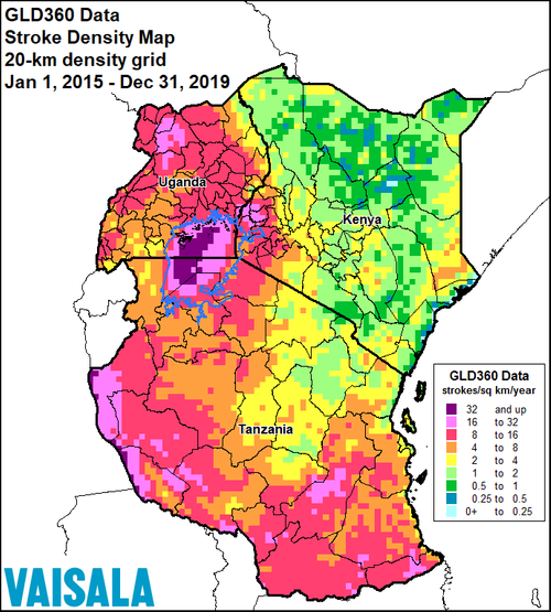 Lightning Detection in Africa : How Many Lightning Strikes? : Programs :  African Centres for Lightning and Electromagnetics Network