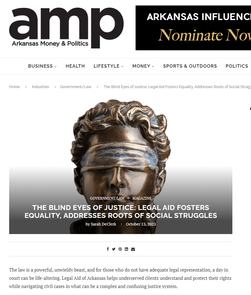 THE BLIND EYES OF JUSTICE: LEGAL AID FOSTERS EQUALITY, ADDRESSES ROOTS OF SOCIAL STRUGGLES by Sarah DeClerk October 13, 2023