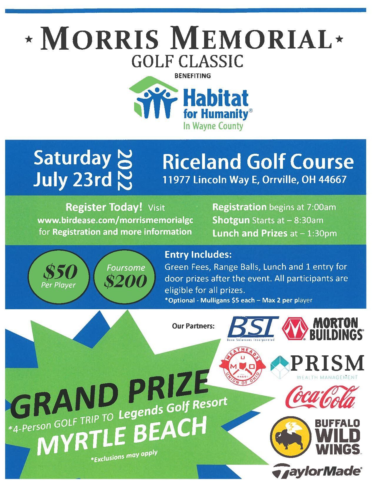 golf classic, fundraiser, habitat for humanity, Morris Memorial, affordable housing, golf wayne county ohio