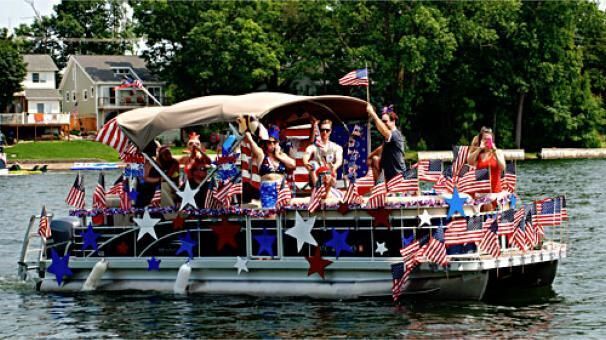 Boat parade for the 4th of July.