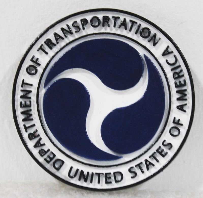 AP-6083 - Carved 2.5-D Multi-Level Plaque of the Seal of the Department of Transportation