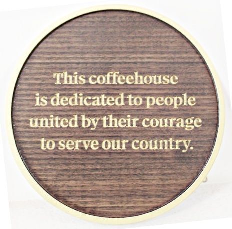 Q25419 - Carved and Sandblasted Wood Grain Coffeehouse Sign