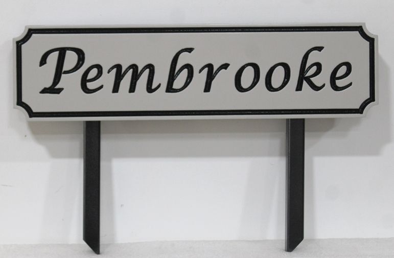 I18855 - Carved Property Name and Sign for the "Pembrooke" Residence