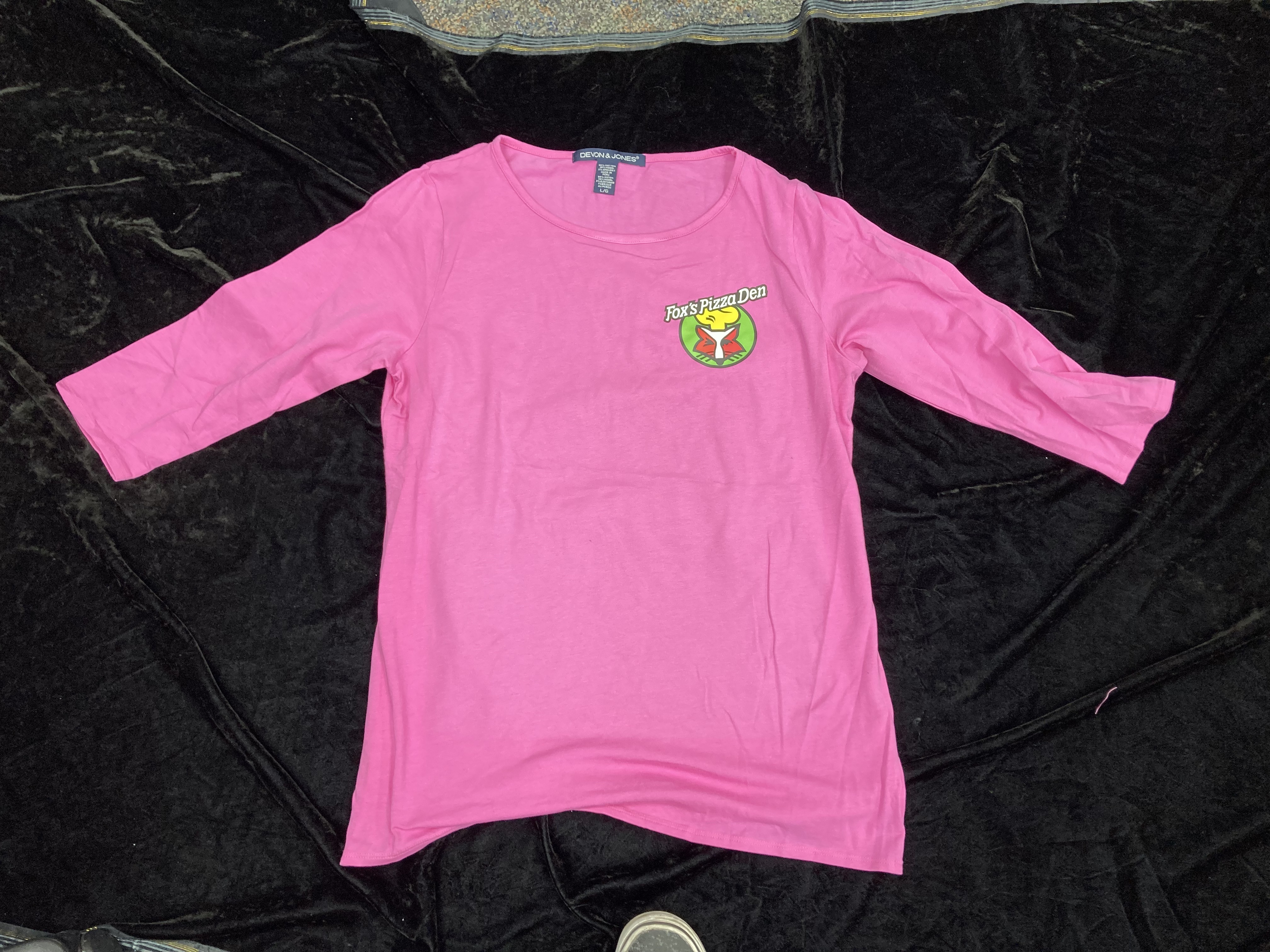 SALE Fox's Logo - LADIES XL Pink 3/4 Sleeve