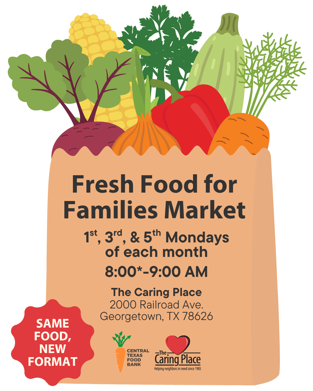 Fresh Food For Families Takes Place on the 1st, 3rd and 5th Monday of each month