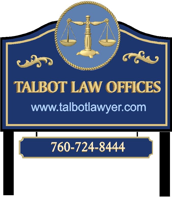 A10101 - Carved 3D Attorney Sign with Gold Leaf
