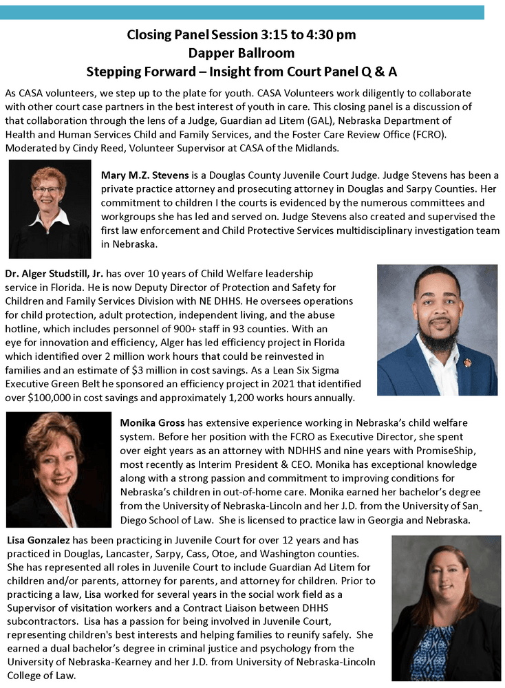 Session Descriptions Nebraska CASA Association