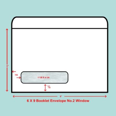6 x 9 Booklet Standard Window Envelope