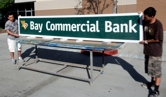 C12210 - Large Carved Bay Commercial Bank Sign