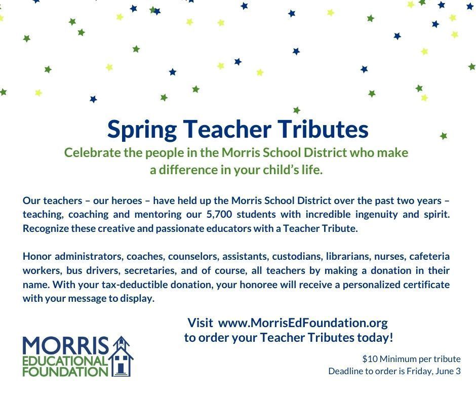 Recognize our Morris School District heroes with Teacher Tributes!