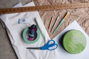 Materials needed to make a DIY crescent moon table runner.