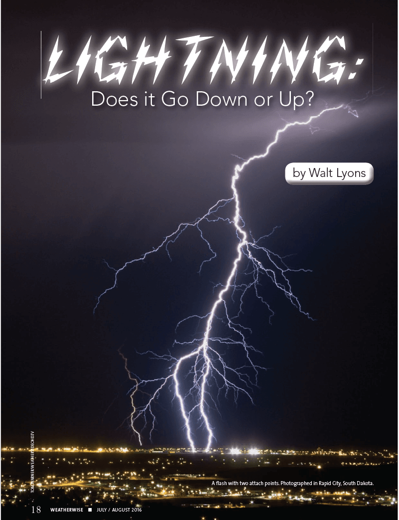 Does Lightning Go Up or Down?, Walter Lyons, Weatherwise 2016