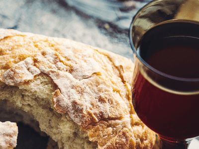 Communion bread and wine