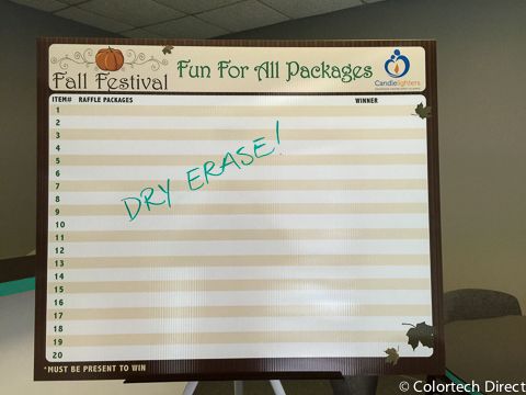 Dry Erase Raffle Board