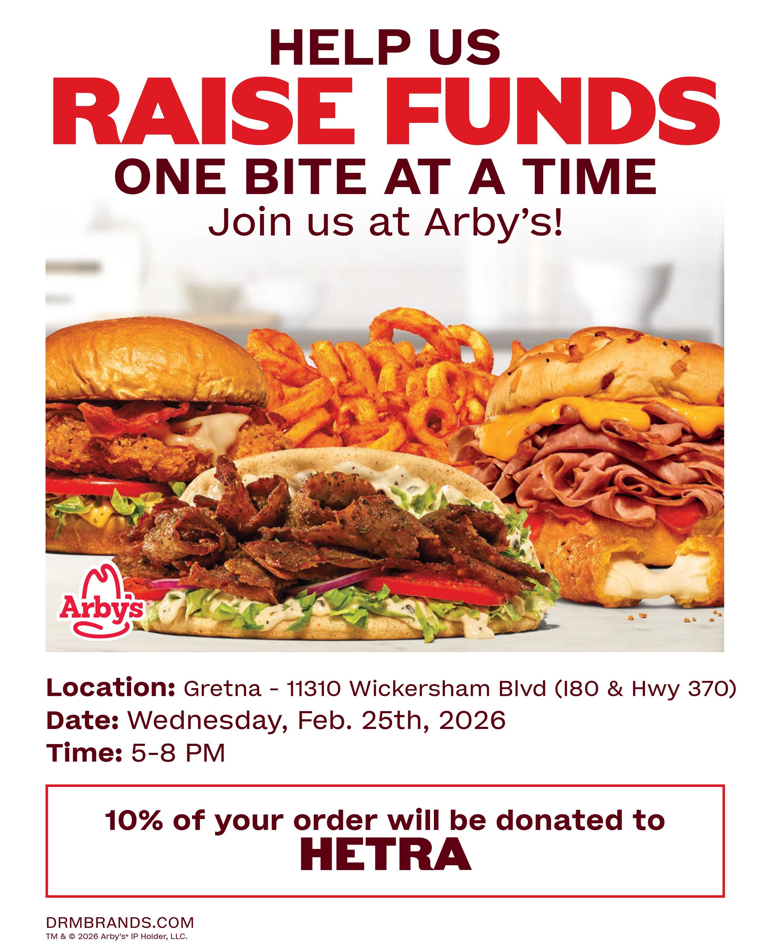 Arby’s Gretna Fundraiser for HETRA