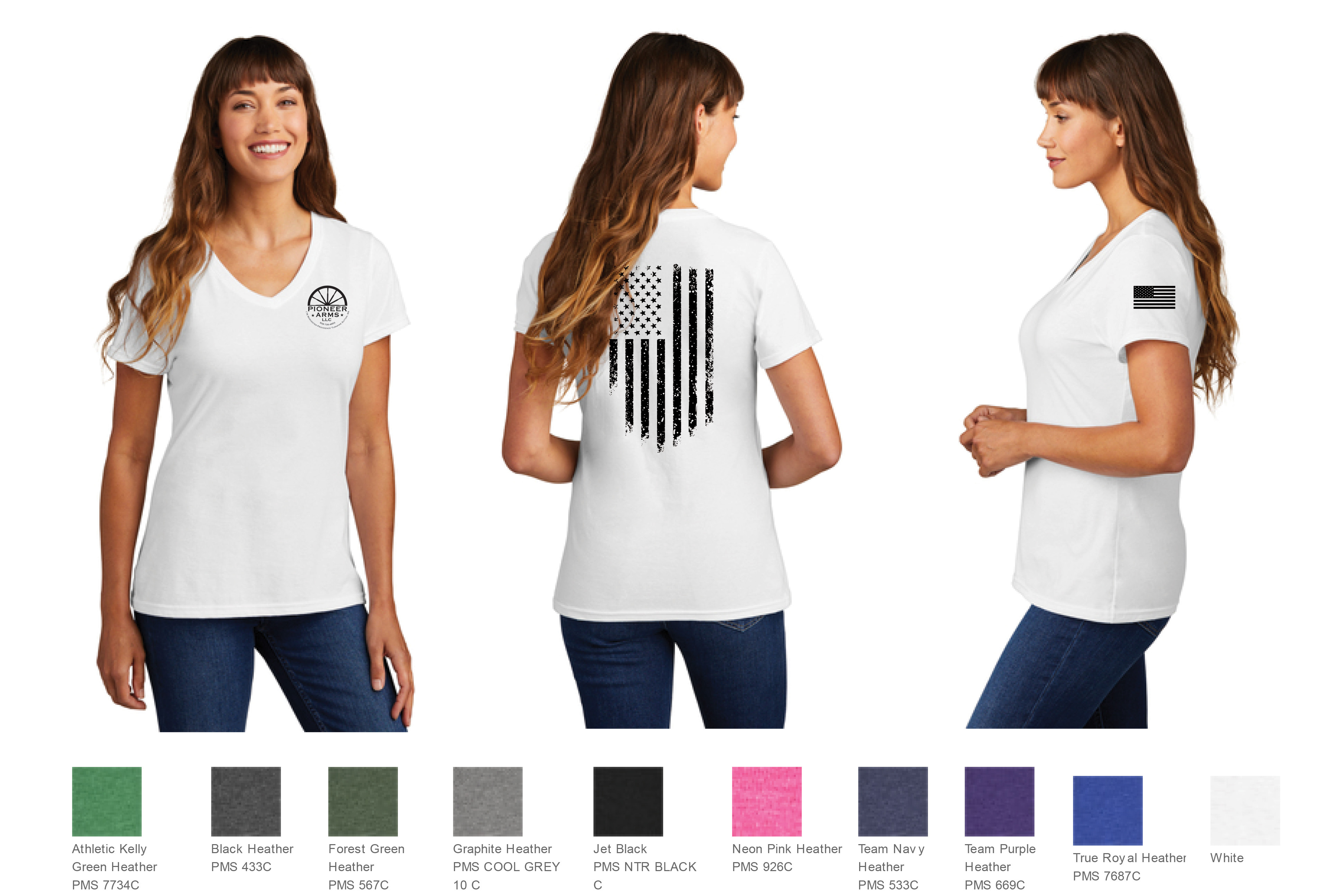 Ladies Vneck T-shirt Option 1