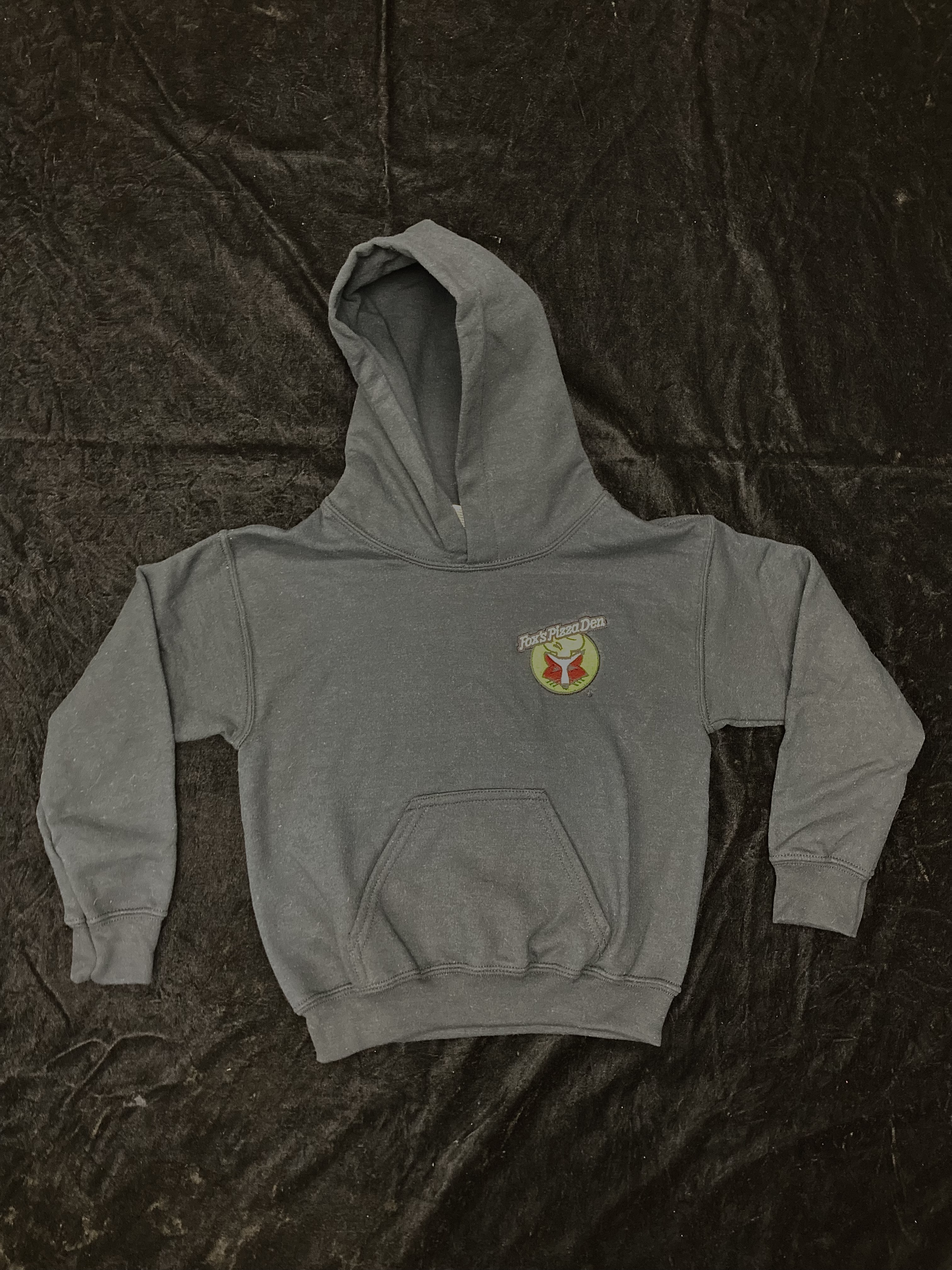 SALE Fox's Logo - YOUTH SMALL Black Hoodie (Gildan)