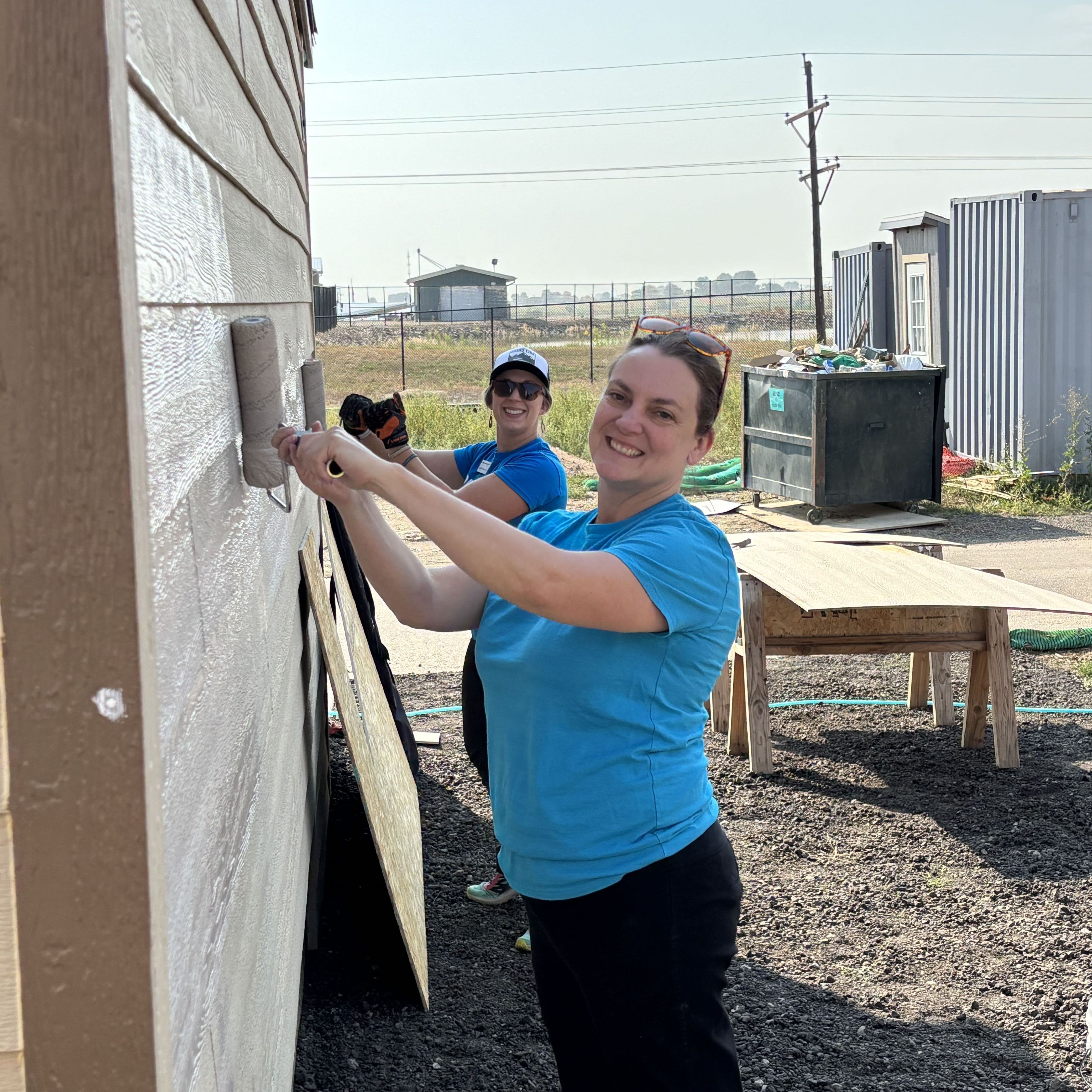 Volunteers working on site