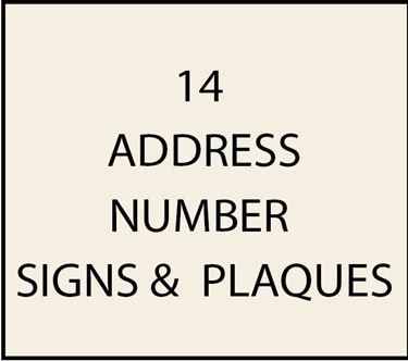 14. - Property Address Number Plaques & Signs