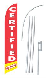 Certified Pre Owned Red Swooper/Feather Flag + Pole + Ground Spike