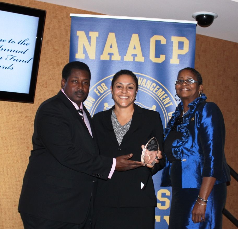 Executive Director Ifeoma Aduba receives Community Leadership Award from the Bucks County NAACP.