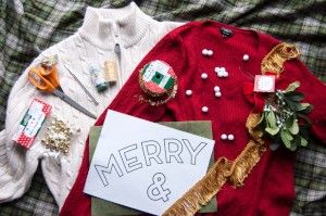 Goodwill DIY Couples Holiday Sweaters