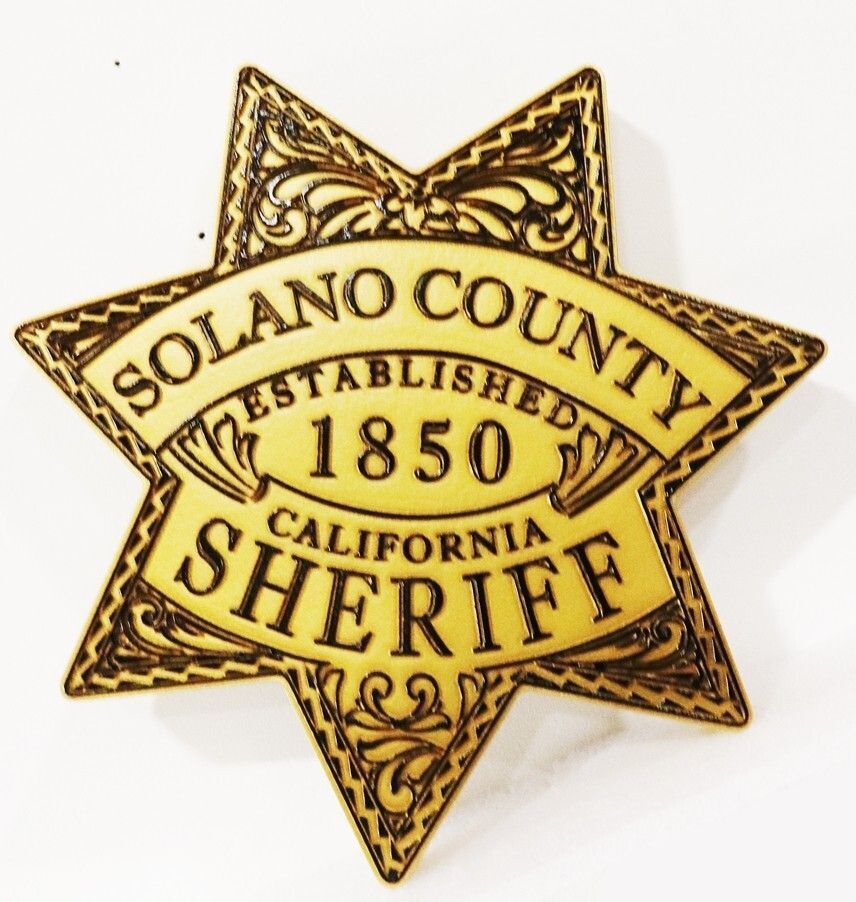 PP-1749 - Carved Plaque of the Star Badge of the Sheriff, Solano County, California